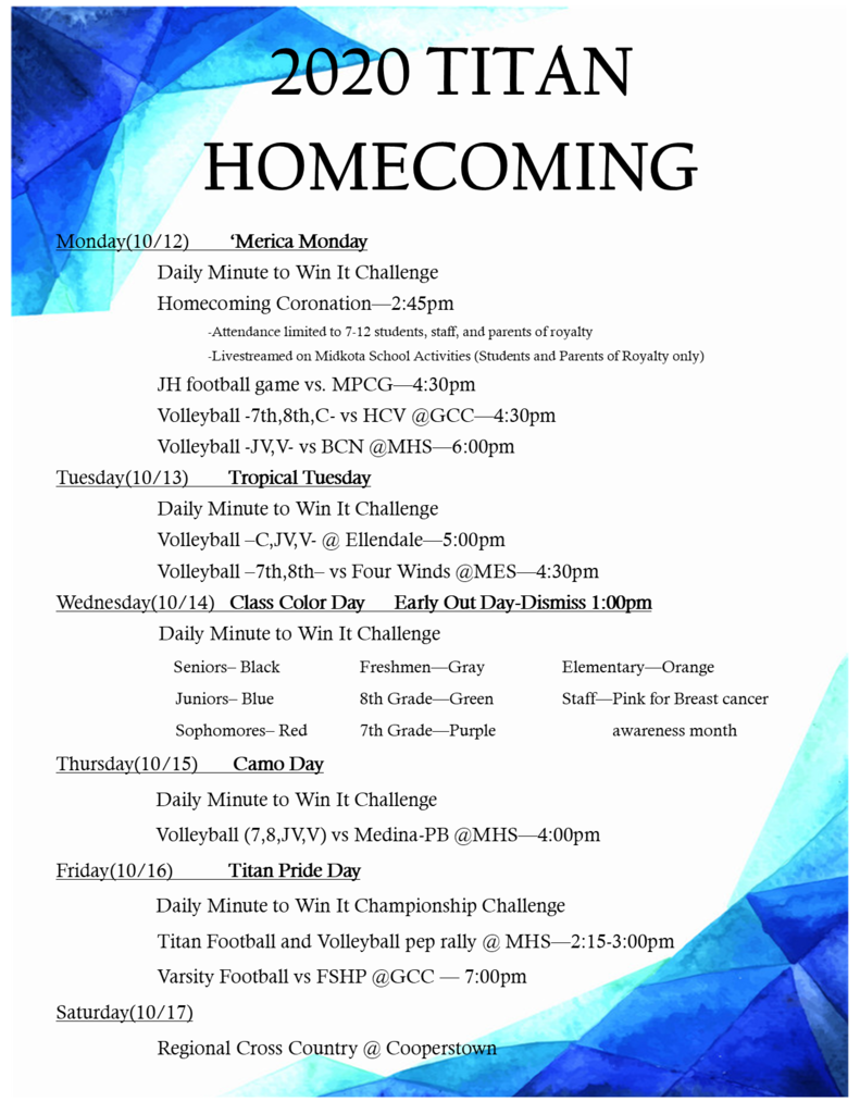 Homecoming week flyer