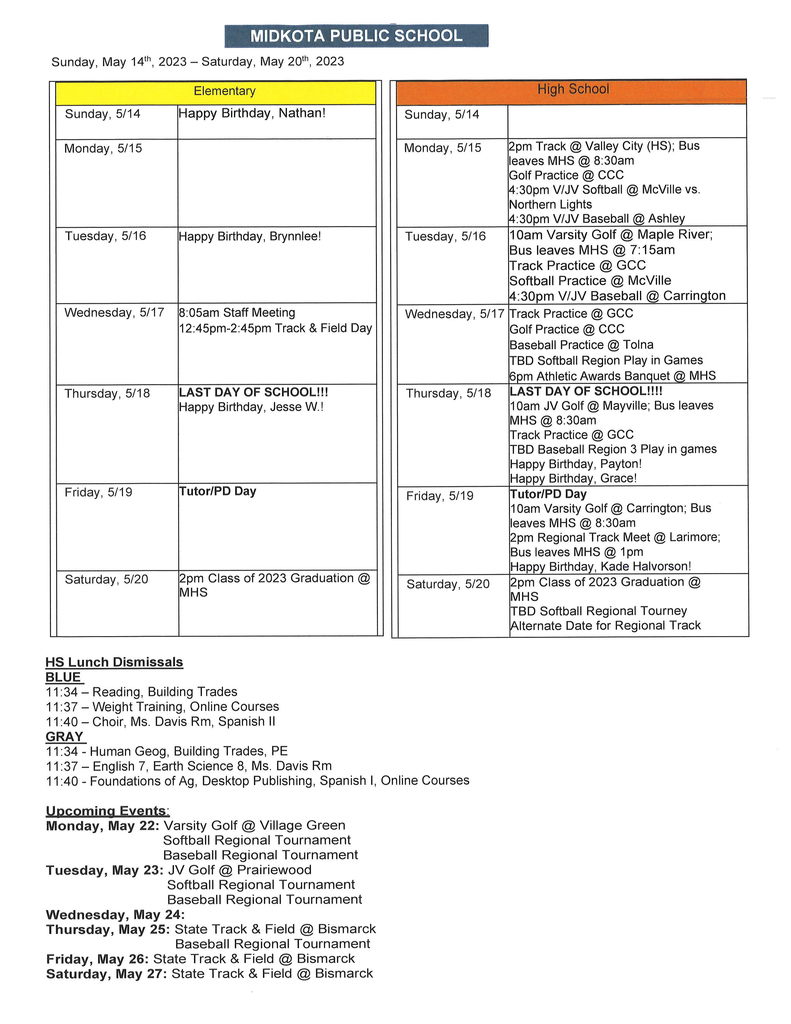 Week of 5.14.23