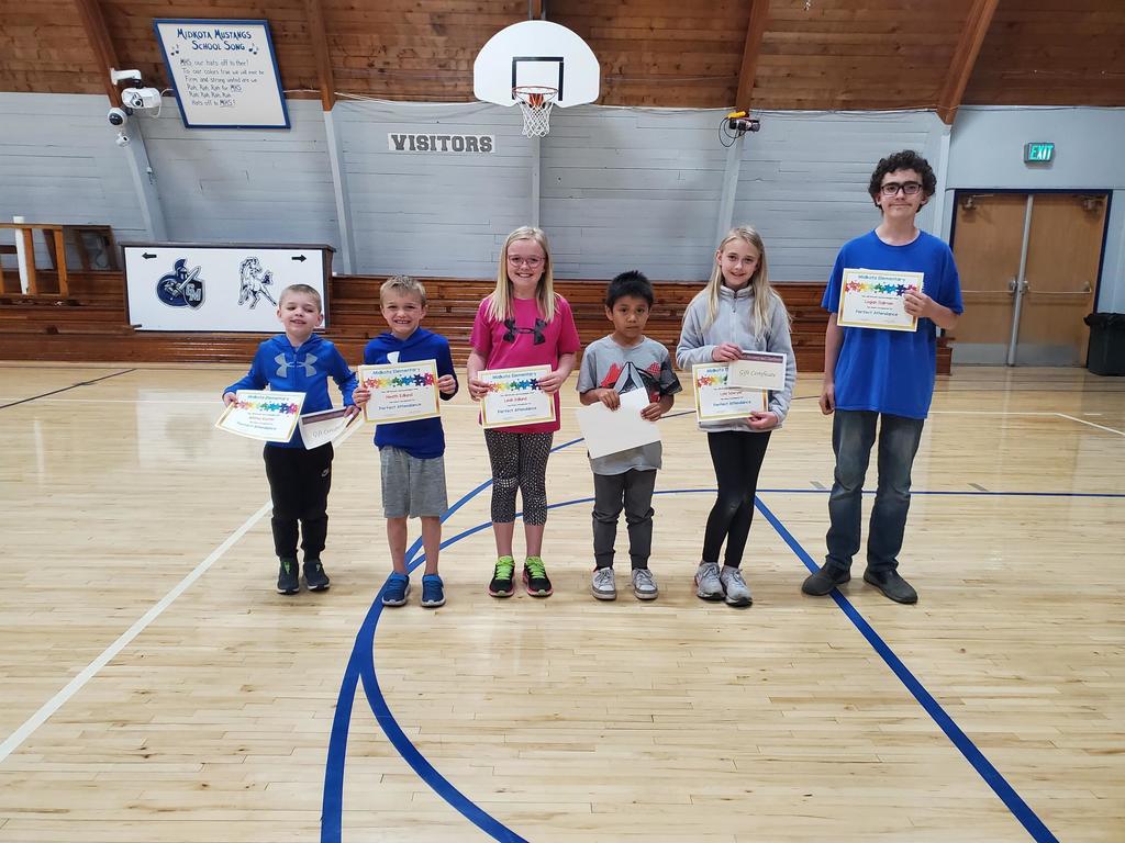 Perfect Attendance Award recipients